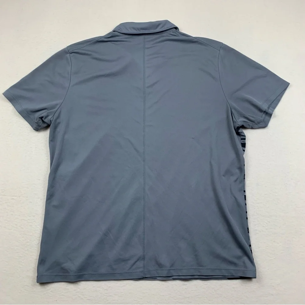 Nike‎ Golf Shirt Mens XL Polo Standard Fit DRI-Fit Gray Black Striped Outdoor